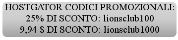 hostgator codice coupon italian